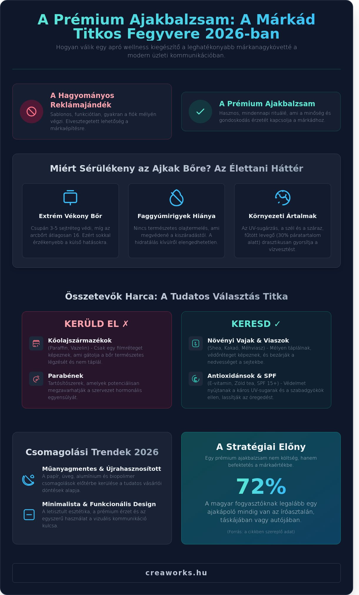 Ajakbalzsam kisokos 2026: Trendek, összetevők és a láthatatlan marketing ereje