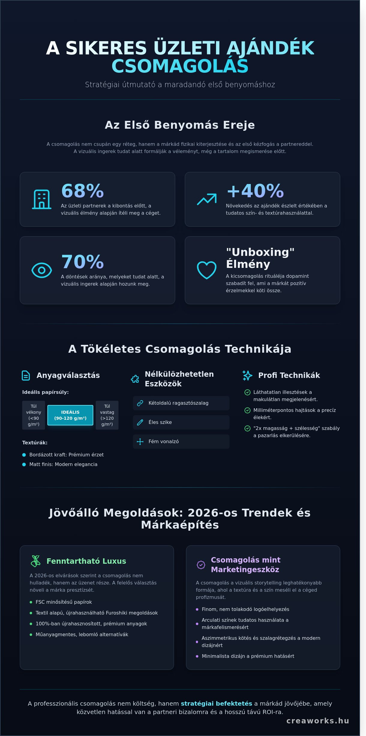 Ajándék csomagolás mesterfokon: Útmutató a professzionális üzleti megjelenéshez 2026-ban