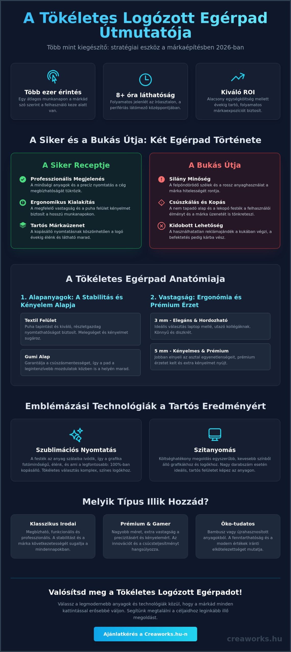Logózott egérpad vásárlási útmutató 2026: Így válaszd ki a márkádhoz illő irodai kiegészítőt
