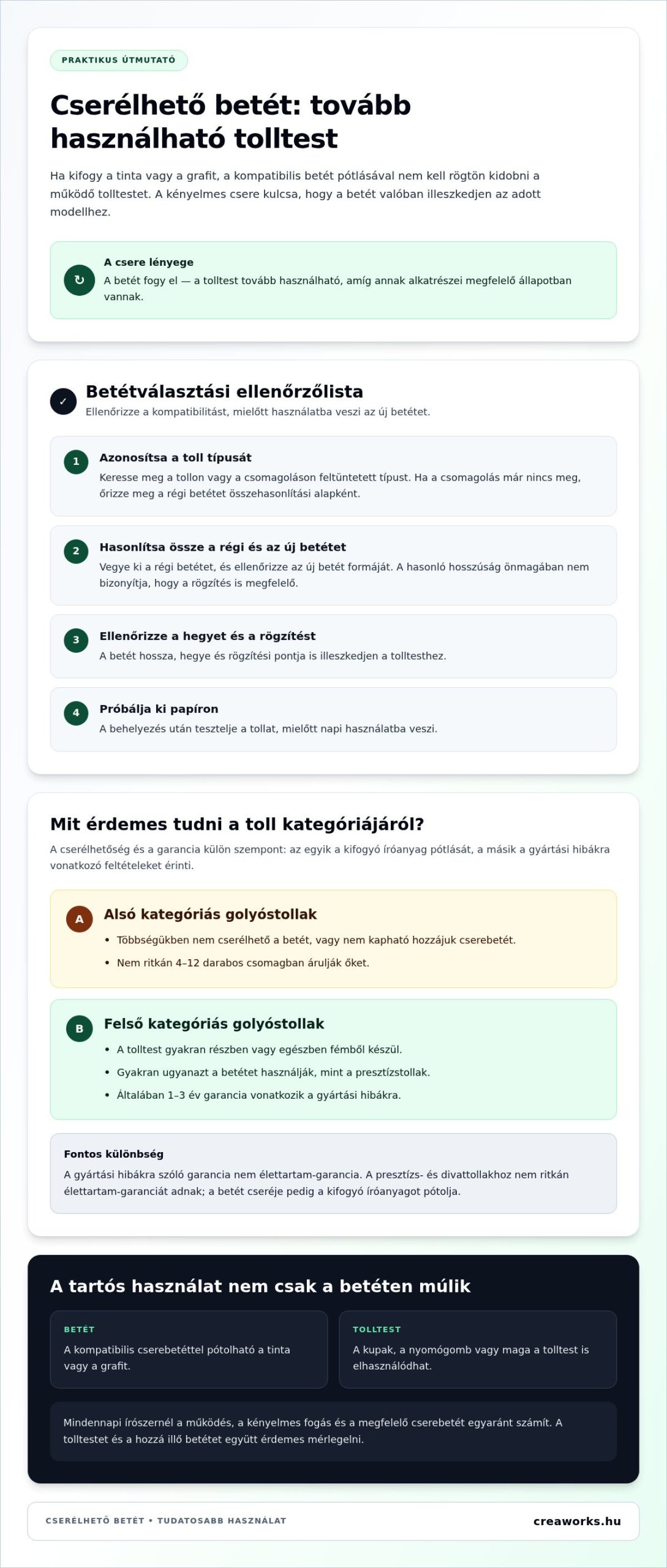 Búzamalmából készült toll cserélhető betéttel és tartós tolltesttel