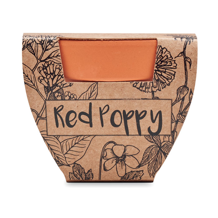 RED POPPY Terrakotta ültető, pipacs - Image 2