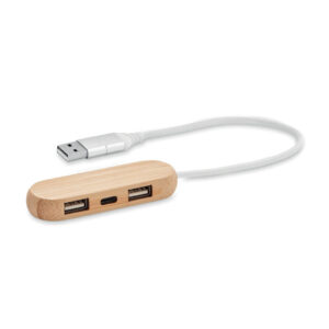 VINA C 3 portos bambusz USB elosztó